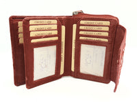 Jockey Club echt Leder Damen Geldbörse Geldbeutel Portemonnaie mit RFID Schutz rot