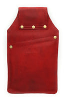 Jockey Club echt Leder Kellnertasche Kellner Holster Köcher Vollrindleder geprägt floral rot