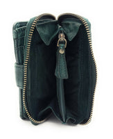 Jockey Club echt Leder Geldbörse Portemonnaie Vintage Style Shabby Chic Used Look mit RFID Schutz grün