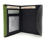 Jockey Club echt Leder Mini Geldbörse Wickelbörse Urlaubsbörse mit RFID Schutz schwarz oliv