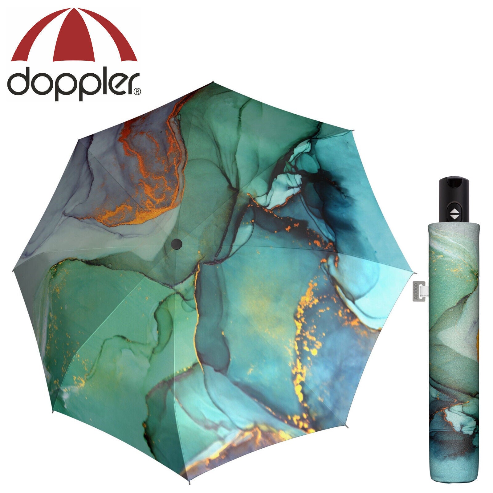 doppler Regenschirm magic carbonsteel Taschenschirm sturmsicher 150km/h Marble blue