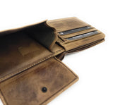 Jockey Club echt Leder Geldbörse Portemonnaie Vintage mit RFID Schutz taupe