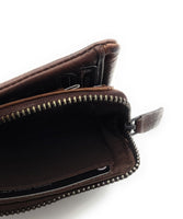 Jockey Club echt Leder Mini Geldbörse Portemonnaie Vintage RFID Schutz braun