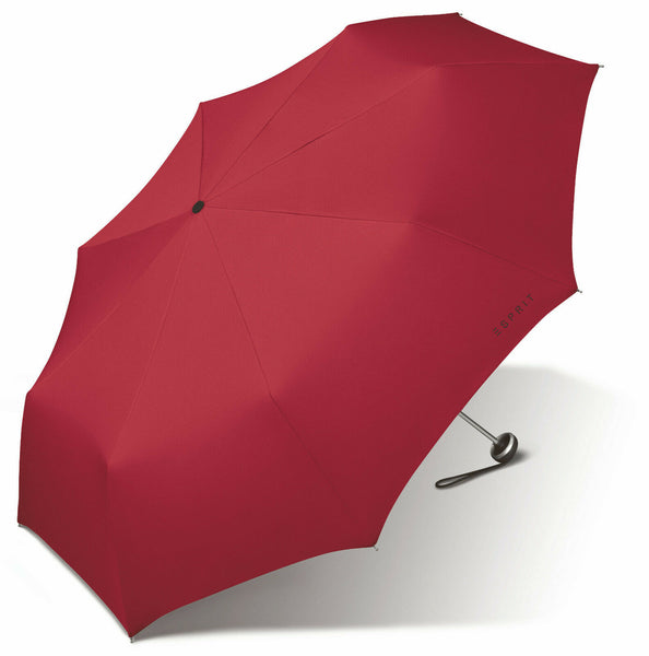 Esprit Mini Alu Light Regenschirm Taschenschirm Schirm ohne Automatik nur 200 Gramm flagred rot
