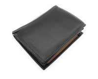 Lemasi Geldbörse Portemonnaie Geldbeutel aus Nappaleder 9 Kartenfächer schwarz braun