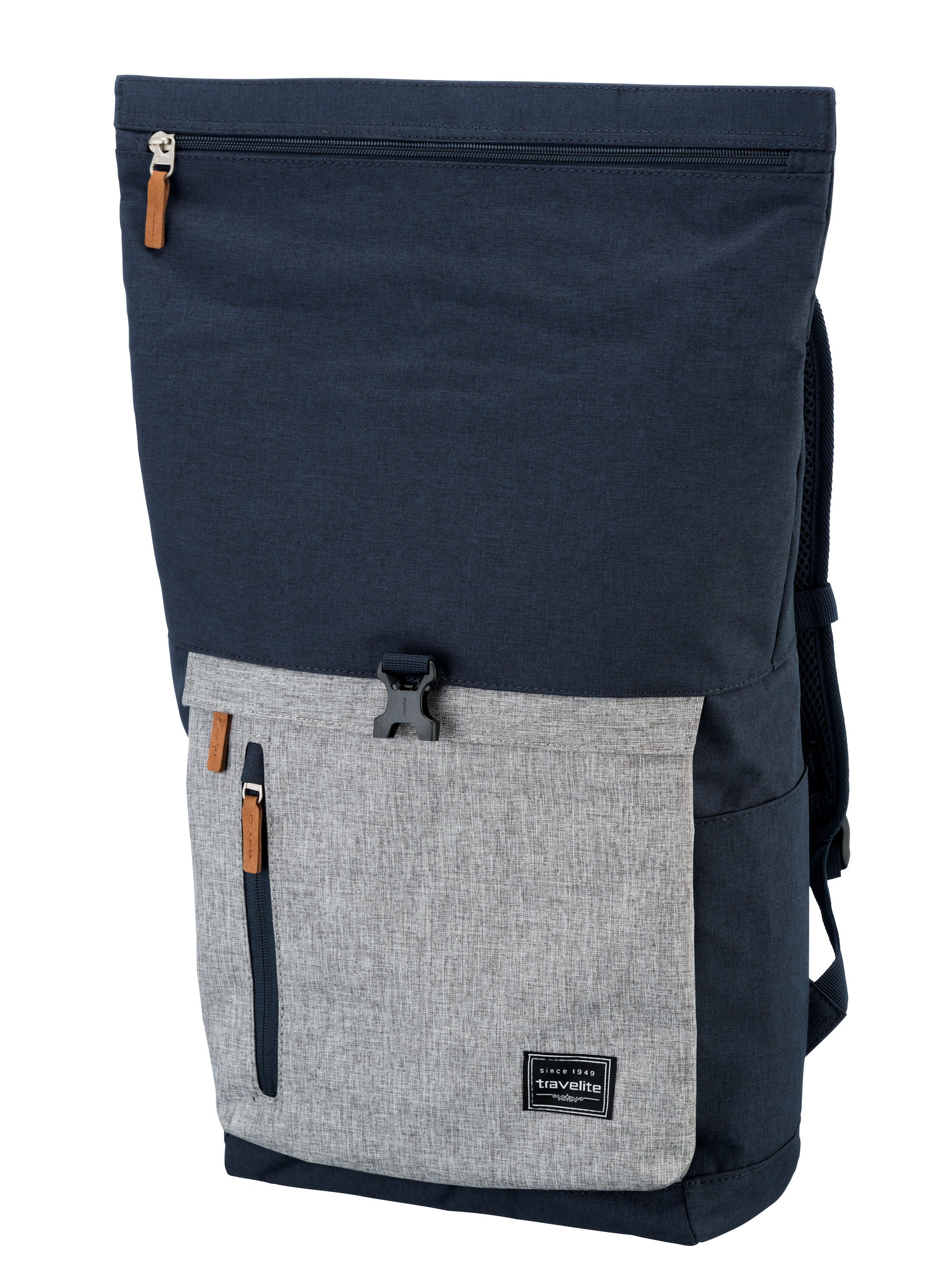 Travelite Rollup Fahrrad Rucksack Kurierrucksack Daypack Notebookfach blau grau