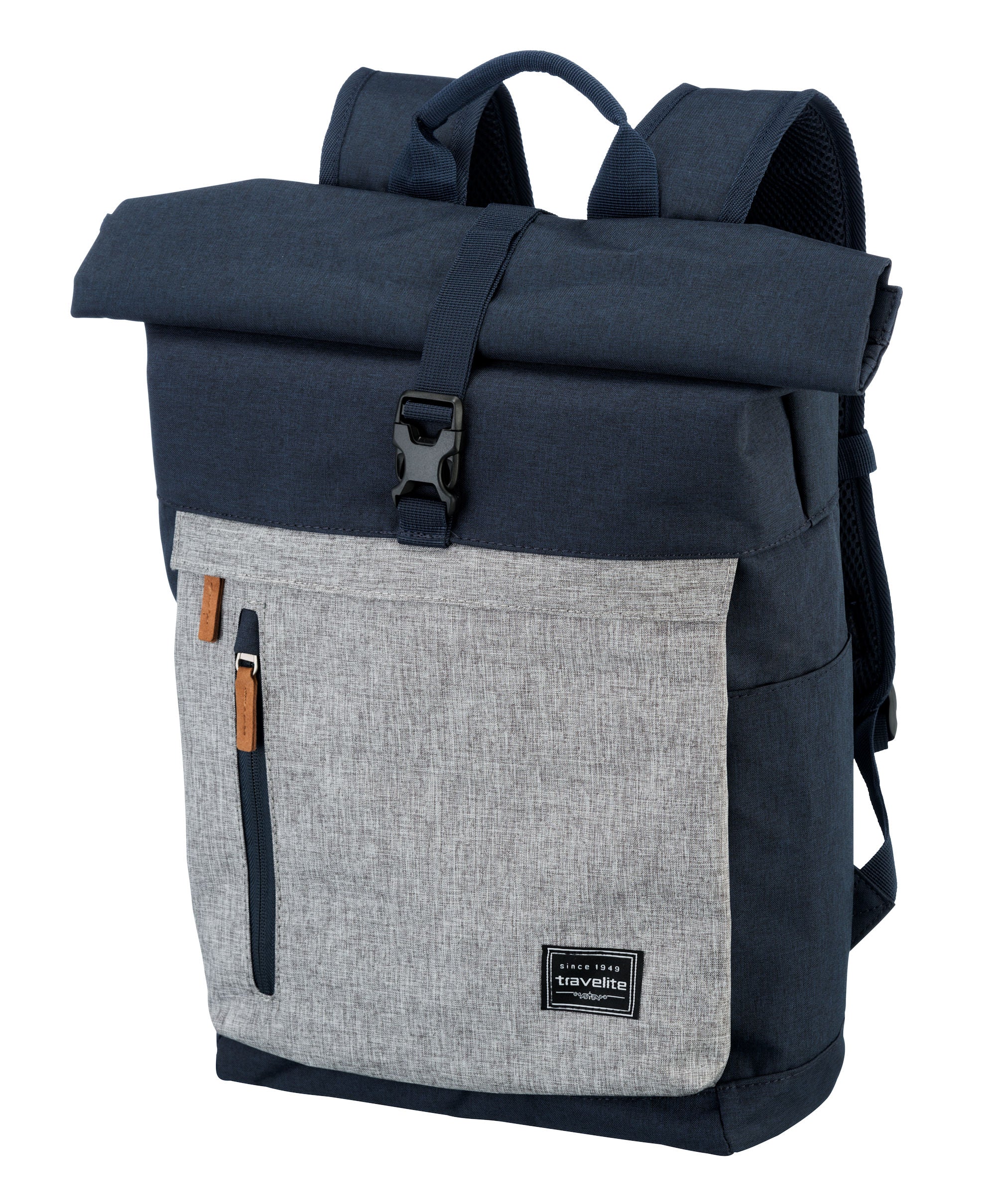 Travelite Rollup Fahrrad Rucksack Kurierrucksack Daypack Notebookfach blau grau