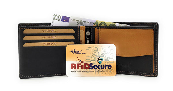 McLean echt Leder Herren Geldbörse Portemonnaie Geldbeutel mit RFID NFC Schutz