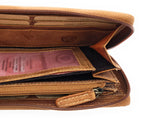 Jockey Club echt Leder Damen Reißverschluss Geldbörse lang mit RFID Schutz