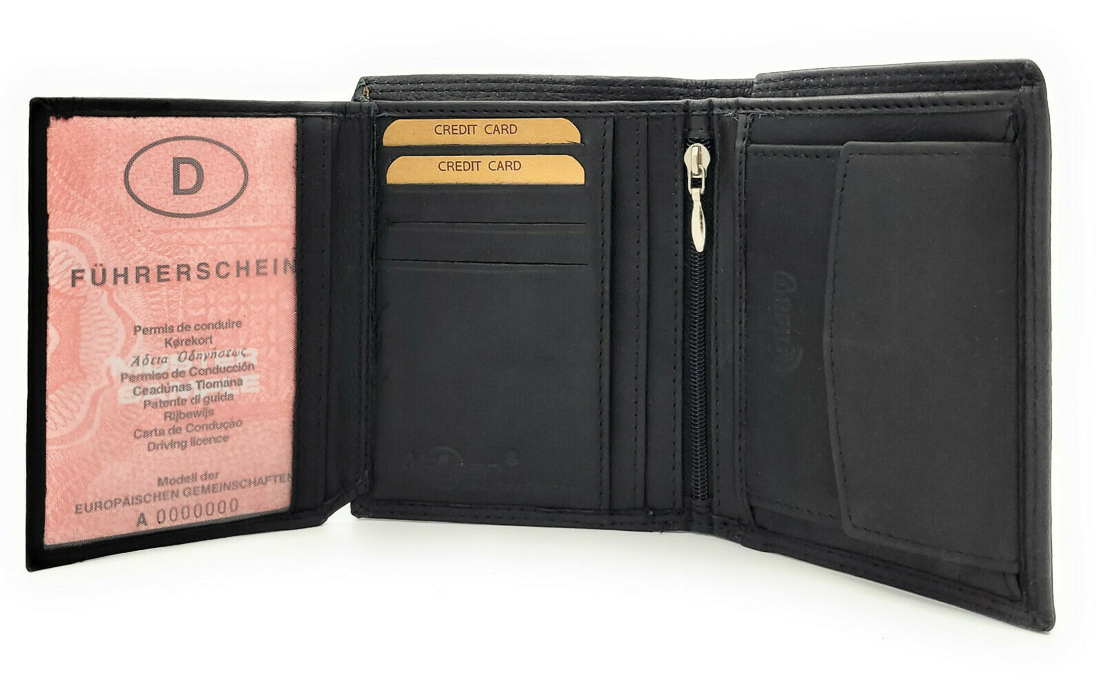 Jockey Club Basic echt Leder Geldbörse Portemonnaie Geldbeutel mit RFID NFC Schutz schwarz