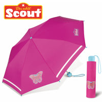 Scout Girls Kinder Regenschirm Taschenschirm mit Reflektionsstreifen Butterfly Schmetterling