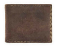 Jockey Club Basic echt Büffel Voll-Leder Geldbörse Portemonnaie Geldbeutel RFID NFC Schutz dunkelbraun