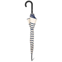 Jean Paul Gaultier Damen Automatik Regenschirm Stockschirm Streifen ivoire bleu