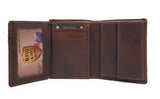 Jockey Club echt Leder Mini Geldbörse Portemonnaie Vintage RFID Schutz braun