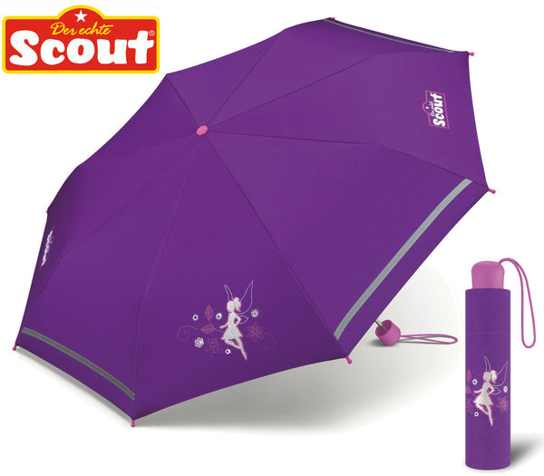 Scout Kinder Regenschirm mit Reflektionsstreifen leicht Feenwald Fee Elfe