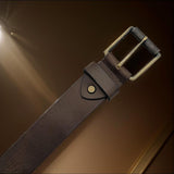 echt Leder Herren Gürtel 115cm lang 38mm breit individuell kürzbar Vollleder "Tosca" dunkelbraun