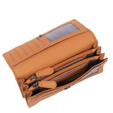 Mustang echt Leder Damen Geldbörse Portemonnaie mit RFID Schutz orange
