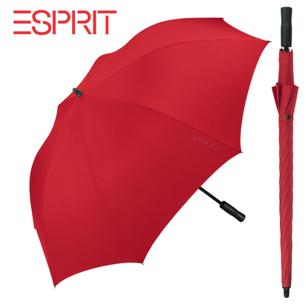 XL nachhaltiger Esprit Regenschirm Golfschirm Partnerschirm Schirm mit Automatik Golf AC Ø132cm rot