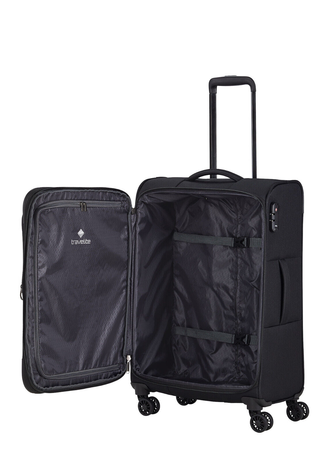 Travelite Chios Reisekoffer M Trolley Koffer 67cm 4 Rad / Rollen Dehnfalte TSA