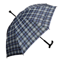 Regenschirm Stützschirm Gehhilfe Gehstock Fritzgriff Gummipuffer karo blau weiß