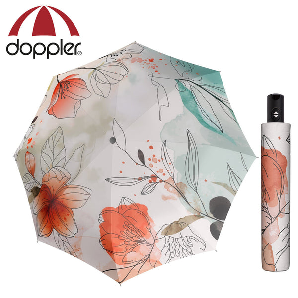 doppler Regenschirm magic carbonsteel Taschenschirm sturmsicher bis 150km/h Floral