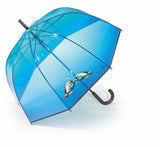 happy rain Regenschirm blau transparent durchsichtig mit Automatik Kissing Fishes