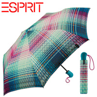 Esprit Regenschirm Taschenschirm Easymatic Auf-Zu Automatik cosy checks ocean depths
