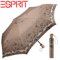 Esprit Regenschirm Taschenschirm Easymatic Auf-Zu Automatik poetry flower taupe