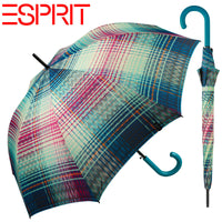 Esprit Regenschirm Stockschirm Schirm mit Automatik Long AC Cosy Checks ocean