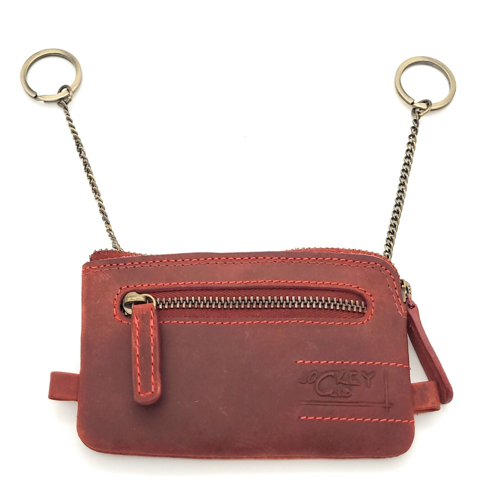 Jockey Club Schlüssel-Etui Mappe Schlüsseltasche Voll-Rind-Leder cherry rot