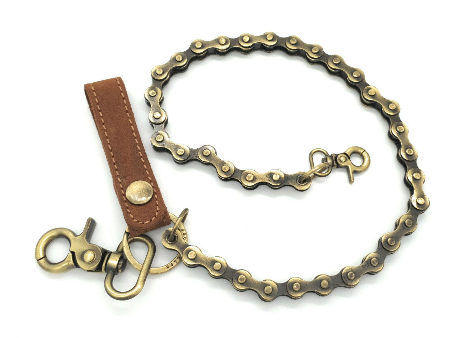 Jockey Club Fahrradkette Sicherheitskette Metallkette Kellnerkette Kette für Kellner Geldbörse Kellnerbörse Bikerbörsen mit Lederschlaufe