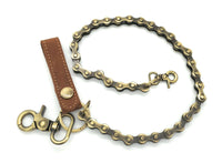 Jockey Club Fahrradkette Sicherheitskette Metallkette Kellnerkette Kette für Kellner Geldbörse Kellnerbörse Bikerbörsen mit Lederschlaufe