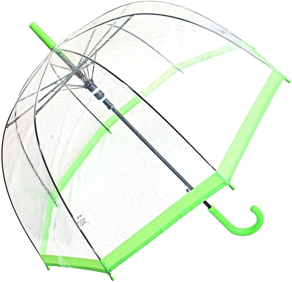 Regenschirm transparent durchsichtig Automatik Stockschirm Glockenschirm grün