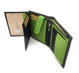 McLean echt Leder Geldbörse Portemonnaie Geldbeutel RFID NFC Schutz schwarz grün