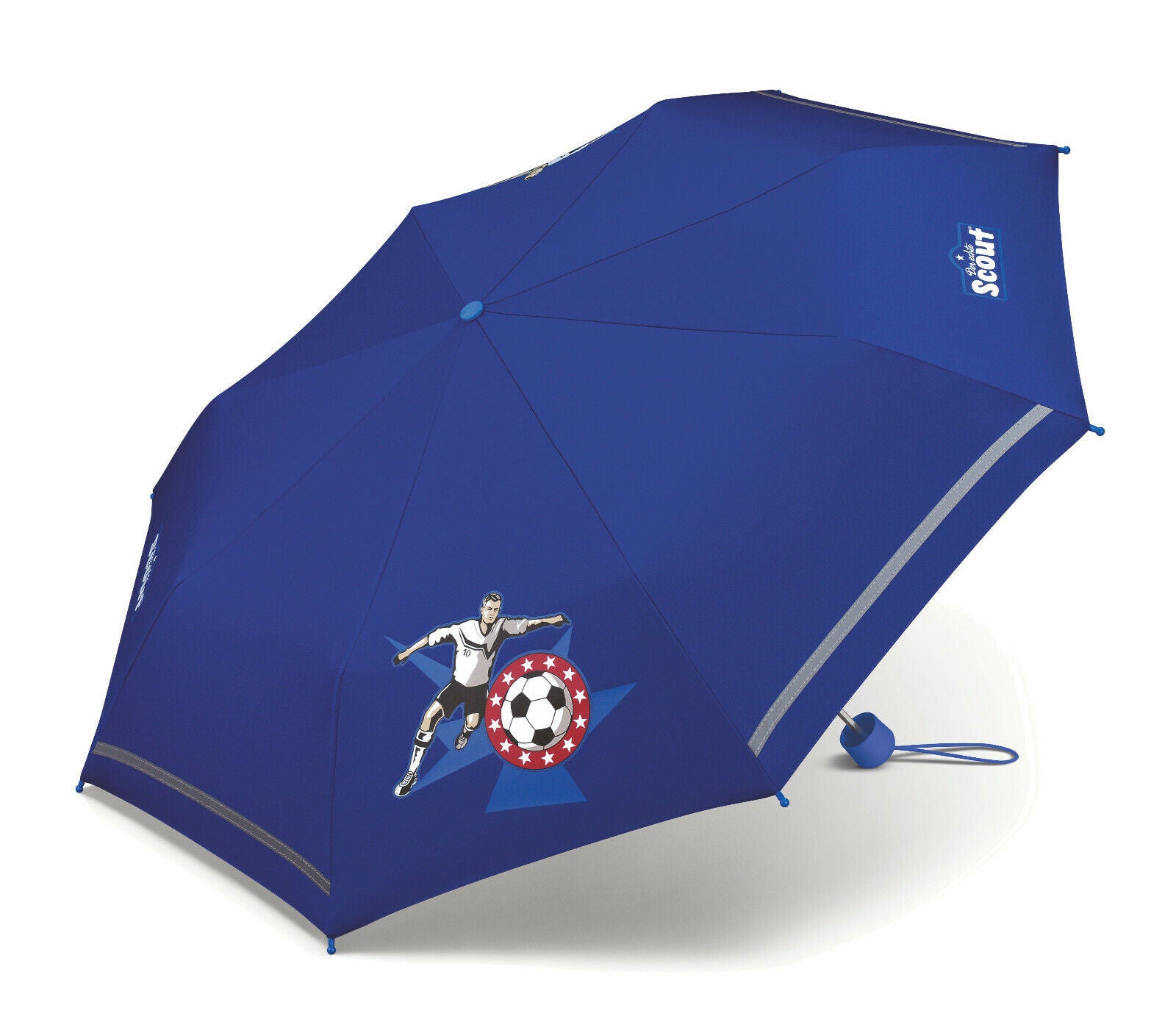 Scout Kinder Regenschirm mit Reflektionsstreifen leicht Fußballstar Fussball