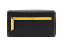 Jockey Club echt Leder Damen Geldbörse Portemonnaie mit RFID Schutz bicolor schwarz gelb