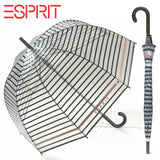 Esprit Automatik Regenschirm Glockenschirm durchsichtig transparent copper Stripes