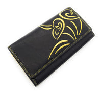 Jockey Club echt Leder Damen Geldbörse Portemonnaie mit RFID Schutz Calla schwarz gelb