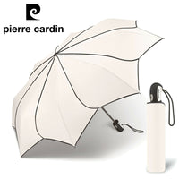 pierre cardin Damen Regenschirm Taschenschirm Auf-Zu Automatik Sunflower weiß