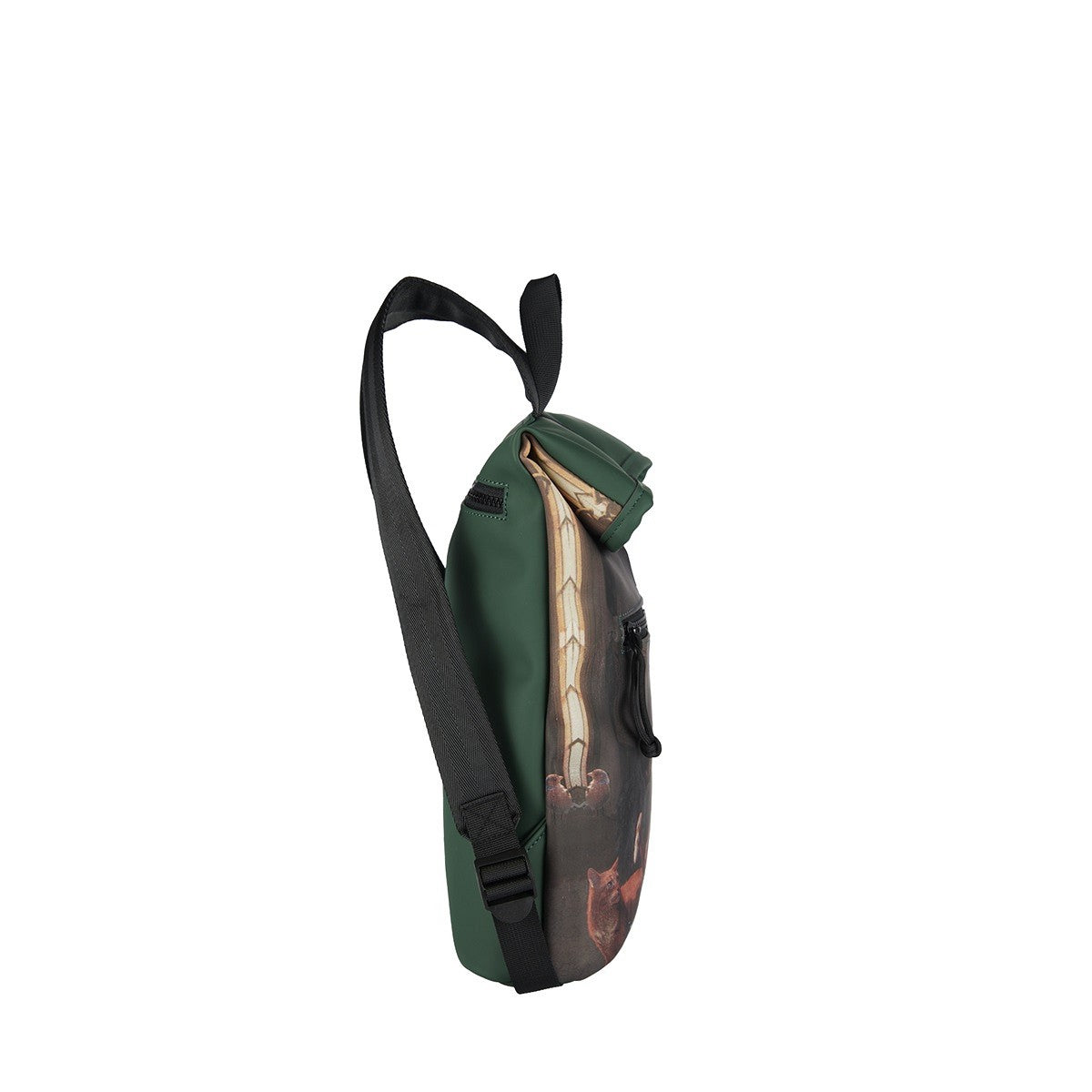 New Rebels Mart Art Roll Up City Rucksack Los Angeles Milkmaid mit Joint rauchendem Milchmädchen und Cannabisblatt, wasserabweisend