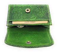 Hill Burry kleine echt Leder Damen Geldbörse Portemonnaie mit RFID NFC Schutz grün