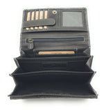 Hill Burry echt Leder Damen Geldbörse Portemonnaie floral RFID NFC Schutz black