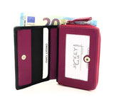 Jockey Club echt Leder Mini Geldbörse Portemonnaie mit RFID Schutz pink