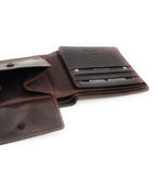 Jockey Club echt Leder Geldbörse Portemonnaie Vintage mit RFID Schutz dunkelbraun