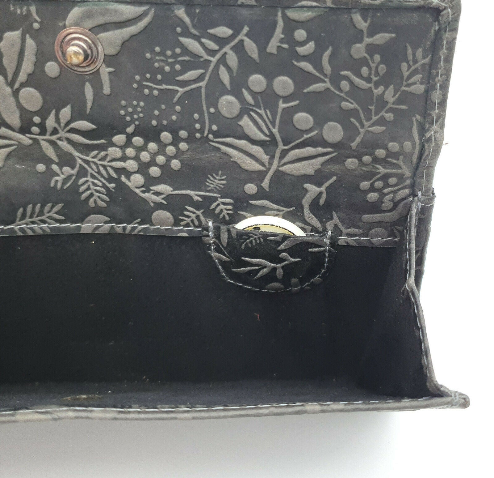 Hill Burry echt Leder Damen Geldbörse Portemonnaie floral RFID NFC Schutz grau