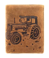 Jockey Club echt Leder Geldbörse Portemonnaie Traktor Trecker Landwirt mit RFID NFC Schutz cognac braun