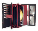 Jockey Club XL echt Leder Damen Geldbörse Portemonnaie 16 Kartenfächer mit RFID Schutz rot