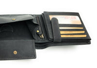 Jockey Club Basic echt Büffel Voll-Leder Geldbörse Portemonnaie Geldbeutel mit RFID NFC Schutz schwarz