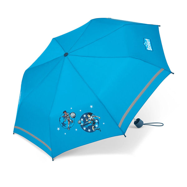 Scout Boys Kinder Regenschirm Taschenschirm mit Reflektionsstreifen Fussball