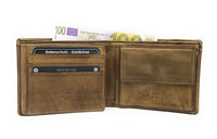 Jockey Club echt Leder Geldbörse Portemonnaie Vintage mit RFID Schutz taupe